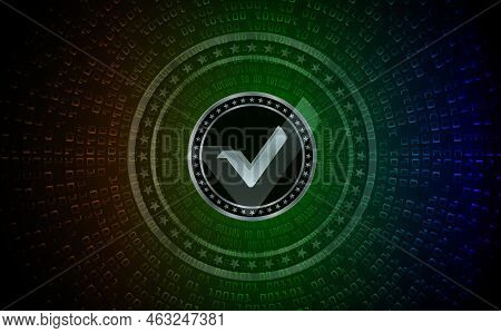 Vertcoin-vtc Virtual Currency Logo. 3d Illustrations. Coin Logo.