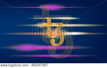 Tezos-xtz Virtual Currency Images. 3d Illustration. Coin Logo.