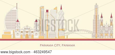 Cartoon Skyline Panorama Of Panama City, Panama - Vector Illustration