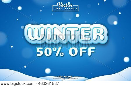 Winter Offer 3d Editable Vector Text Effect