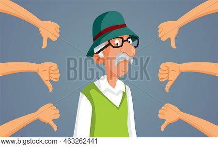 Elderly Man Getting A Negative Reaction Being Blamed By Society