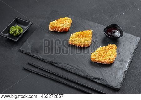 Tahu Nuggets Or Tofu, Indonesian Food, A Modification Of Tofu Cooking. Shredded Tofu And Chicken Wit