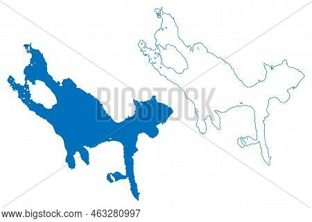 Lake Siljan (kingdom Of Sweden) Map Vector Illustration, Scribble Sketch Siljan Map