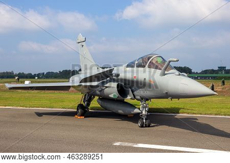 French Air Force Dassault Rafale Fighter Jet Aircraft On The Tarmac Of Kleine-brogel Airbase, Belgiu