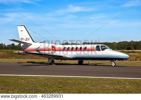 Cessna 550 Citation Ii Business Jet At Kleine-brogel Airbase. Belgium - September 14, 2019.