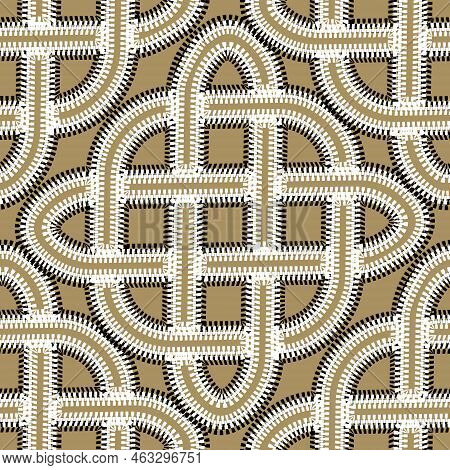 Celtic Seamless Pattern. Zippers. Tribal Ethnic Style Traditional Vector Background. Colorful Intric