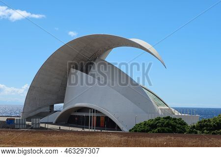 Santa Cruz De Tenerife, Spain, September 21, 2022: Tenerife Adan Martin Auditorium Designed By Santi