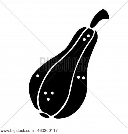 Black Silhouette Of A Long Cabbage For Halloween And Thanksgiving Day Decorations.