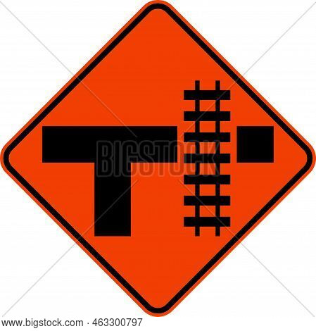 Highway Light Rail Transit Grade Crossing Right Sign