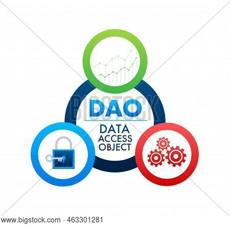 Dao - Data Access Object Business Concept. Vector Stock Illustration.