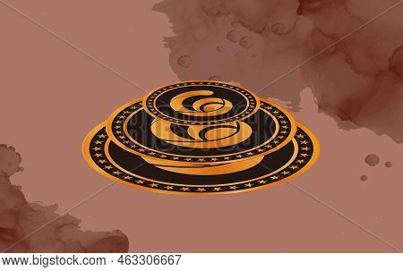 Radio Caca-raca Crypto Currency Images. 3d Illustration. Digital Coins.