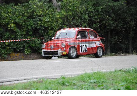 Rally Of Classic Cars Fiat 600 Abarth In Race Pesaro Cup