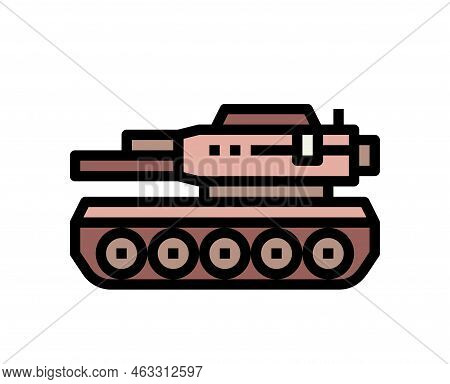 Tank Vehicle Closeup Vector Drawing Illustration Tanker Transportation Military War Explosive Machin