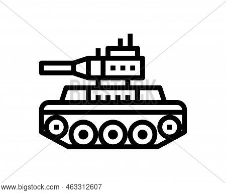 Tank Vehicle Closeup Vector Drawing Illustration Tanker Transportation Military War Explosive Machin