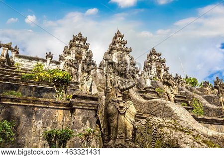 Pura Penataran Agung Lempuyang Temple On Bali, Indonesia In A Sunny Day