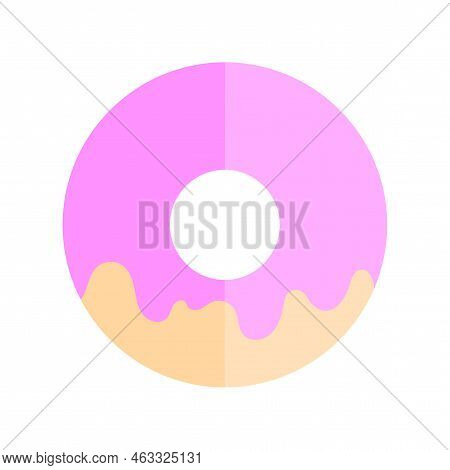 Pink Donuts In Realistic Style. Sweet Food. Vector Illustration. Stock Picture.