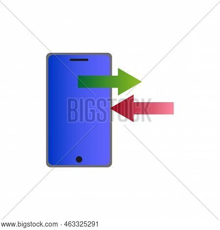 Flat Phone Two Arrows. Internet Network Concept. Technology Concept. Cloud Storage Icon. Vector Illu
