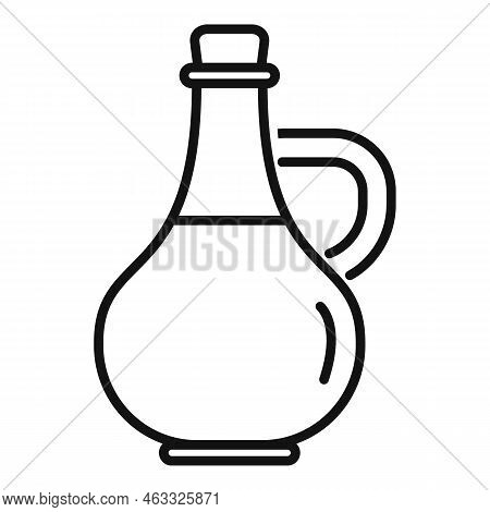 Canola Oil Glass Bottle Icon Outline Vector. Plant Seed. Flower Rape