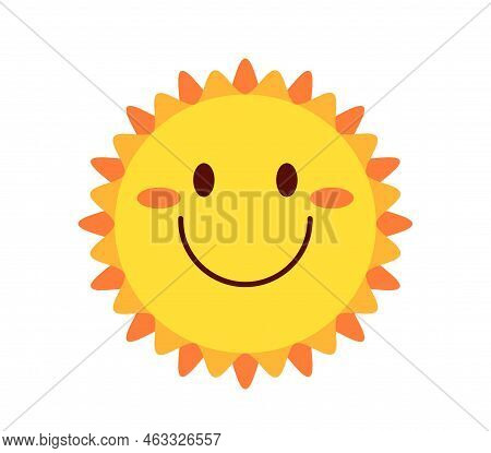 Happy Sun Icon. Stickers For Social Networks And Instant Messengers. Positive And Optimistic, Emotio