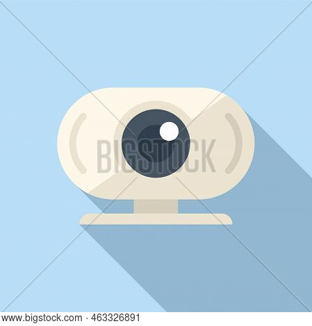 Server Camera Control Icon Flat Vector. Data Center. Work Remote
