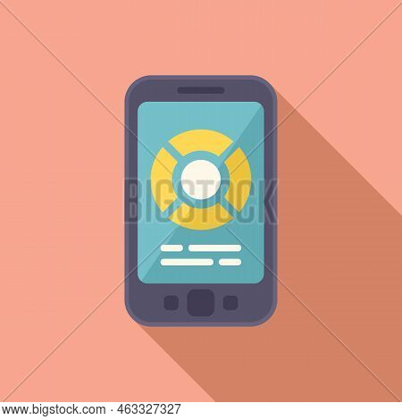 Phone Remote Control Icon Flat Vector. Work Server. Video Security