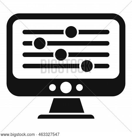 Video Security Control Icon Simple Vector. Server Remote. Screen Work