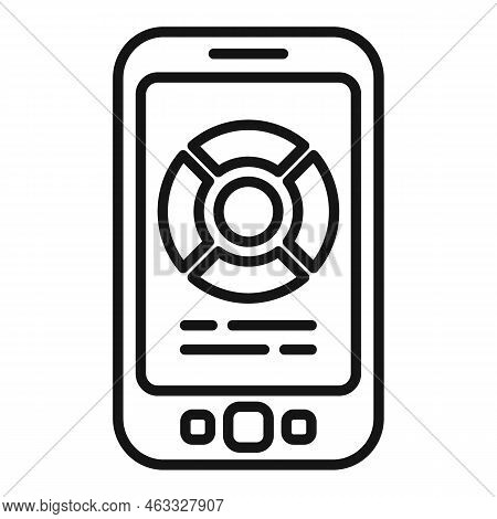 Phone Remote Control Icon Outline Vector. Work Server. Video Security
