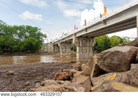 Concrete Bridge Over The Malacatoya River In Boaco Nicaragua