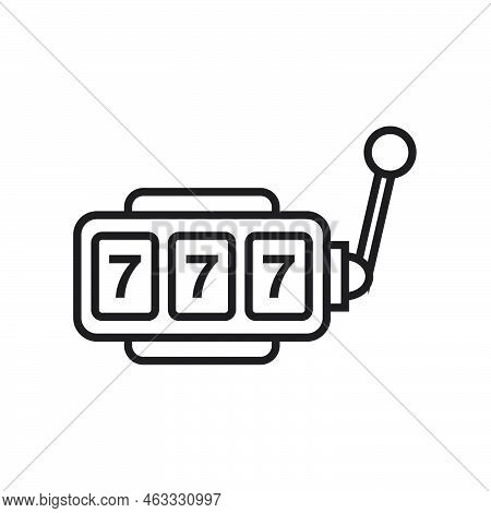 Online Slot Machine With Lucky Sevens Jackpot Icon Template Black Color Editable. Online Slot Machin