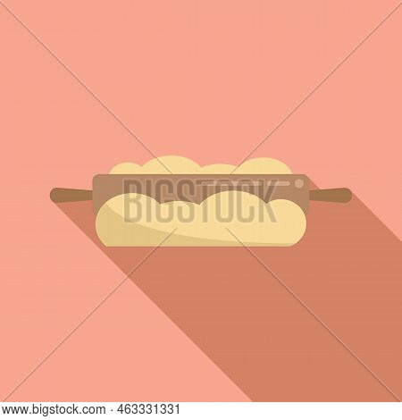 Dough Roller Icon Flat Vector. Bread Flour. Roll Wheat