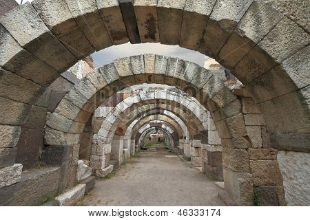 Ruinen der Agora, archäologische Stätte in Izmir, Türkei
