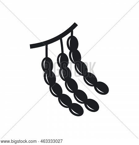 Soy Beans, Vector Peas Line Icon Template Black Color Editable. Soy Beans, Vector Peas Line Icon Sym