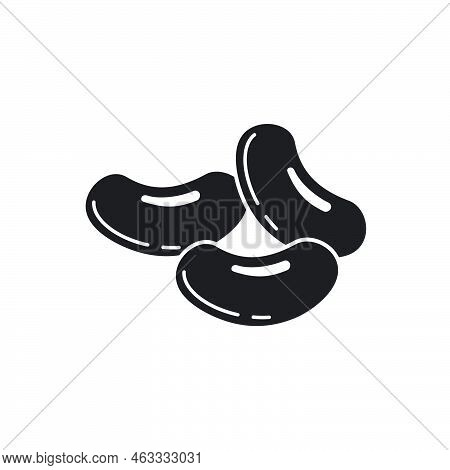 Soy Beans, Vector Peas Line Icon Template Black Color Editable. Soy Beans, Vector Peas Line Icon Sym