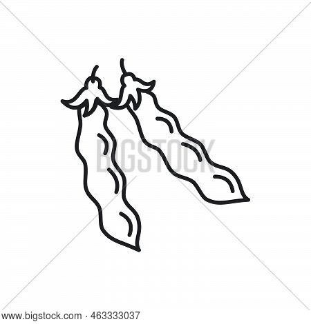 Soy Beans, Vector Peas Line Icon Template Black Color Editable. Soy Beans, Vector Peas Line Icon Sym