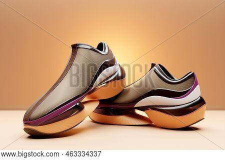 Colorful  Sneaker Premium 3d Render  On A  Monochrone  Background