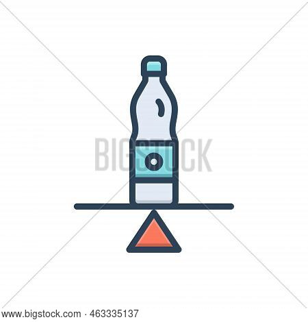 Color Illustration Icon For Stable Bottle Static Constant Balanced Permanent Balance Equilibrium