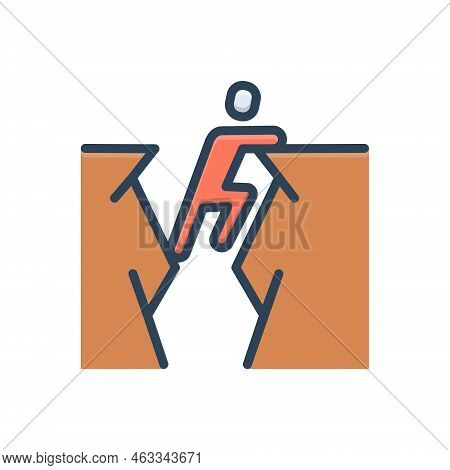 Color Illustration Icon For Brave Courageous Valiant Gallant Daring Valorous Adventurous Audacious D