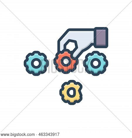 Color Illustration Icon For Replaced Change Exchange Replacement Reconstitute Restore