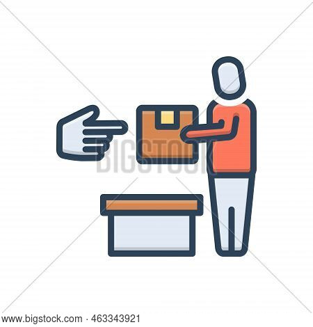 Color Illustration Icon For Herself Self Yourself Himself Oneself Yourselves Gift Indication