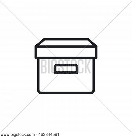 Packaging Cardboard Box Icon Template Black Color Editable. Packaging Cardboard Box Icon Symbol Flat