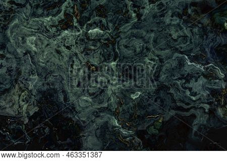Texture Of Dark Green Marble With White Veins. Abstract Green Marble. Glossy Marble Stone Texture Fo