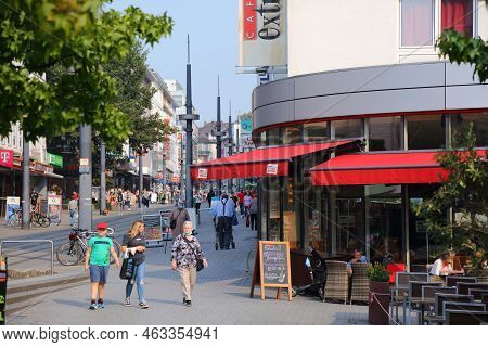 Witten, Germany - September 16, 2020: Street View In Downtown Witten, Germany. Witten Is A Large Tow
