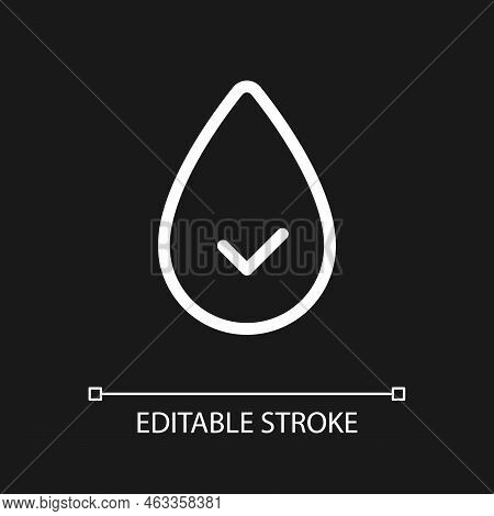 Hydration Pixel Perfect White Linear Ui Icon For Dark Theme. Water Consumption. Stay Hydrated. Vecto