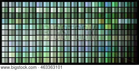 Vector Gradient Swatches Set. Green, Emerald, Chromium Organic Colors Gradient Swatch Set Vector. Sh