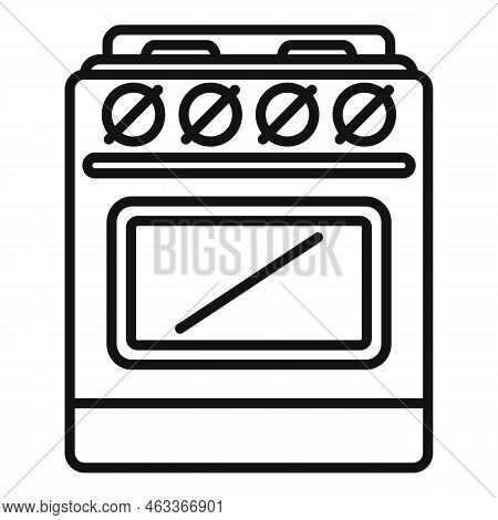 Oven Stove Icon Flat Vector. Cooking Gas. Pot Firepot