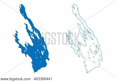 Lake Hoytiainen (republic Of Finland) Map Vector Illustration, Scribble Sketch Höytiäinen Map