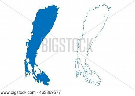 Lake Neusiedl (austria, Hungary) Map Vector Illustration, Scribble Sketch Fert