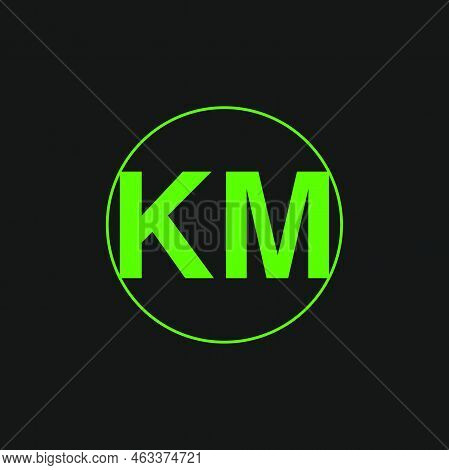 Km Company Name Initial Letters Monogram. Km.