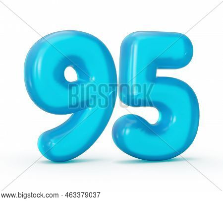 Blue Jelly Digit 95 Ninety Five Isolated On White Background Jelly Colorful Alphabets Numbers For Ki