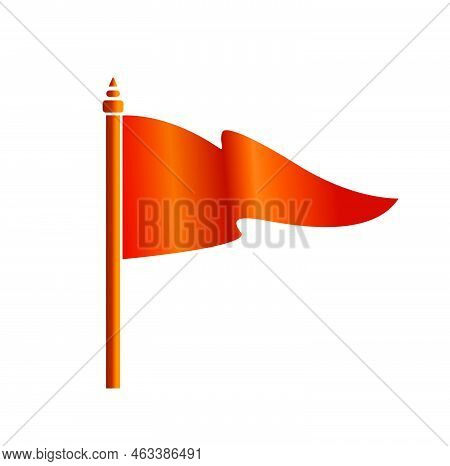 Orange Flag Vector Icon. Bhagwa Zenda Vector.